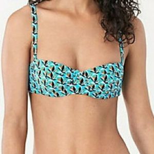Onia x DvF Mila Balconette Bikini Top Aqua Blue Underwire Sipport SZ XS